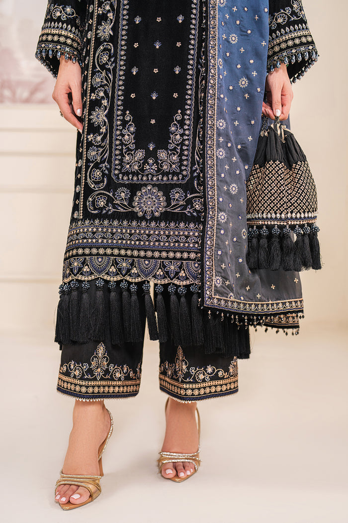 Baroque Exclusive Formal Embroidered Velvet Unstitched 3Pc Suit UF-755