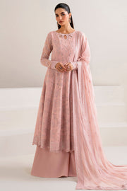 Farasha Luxury Formal Embroidered Chiffon Unstitched 3Pc Suit - Jewel