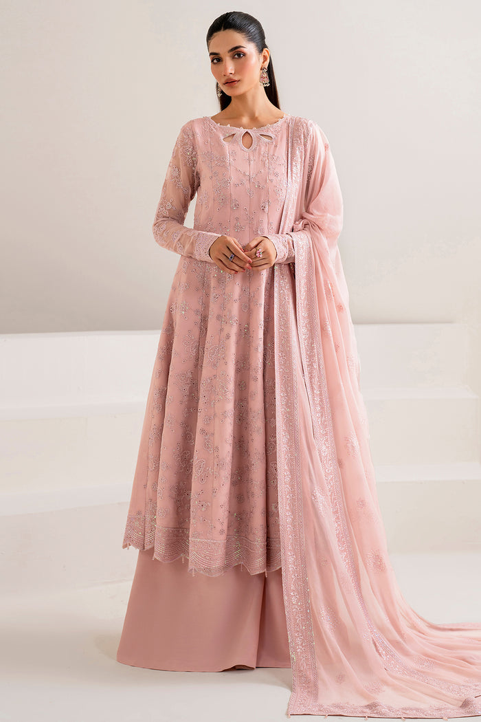 Farasha Luxury Formal Embroidered Chiffon Unstitched 3Pc Suit - Jewel