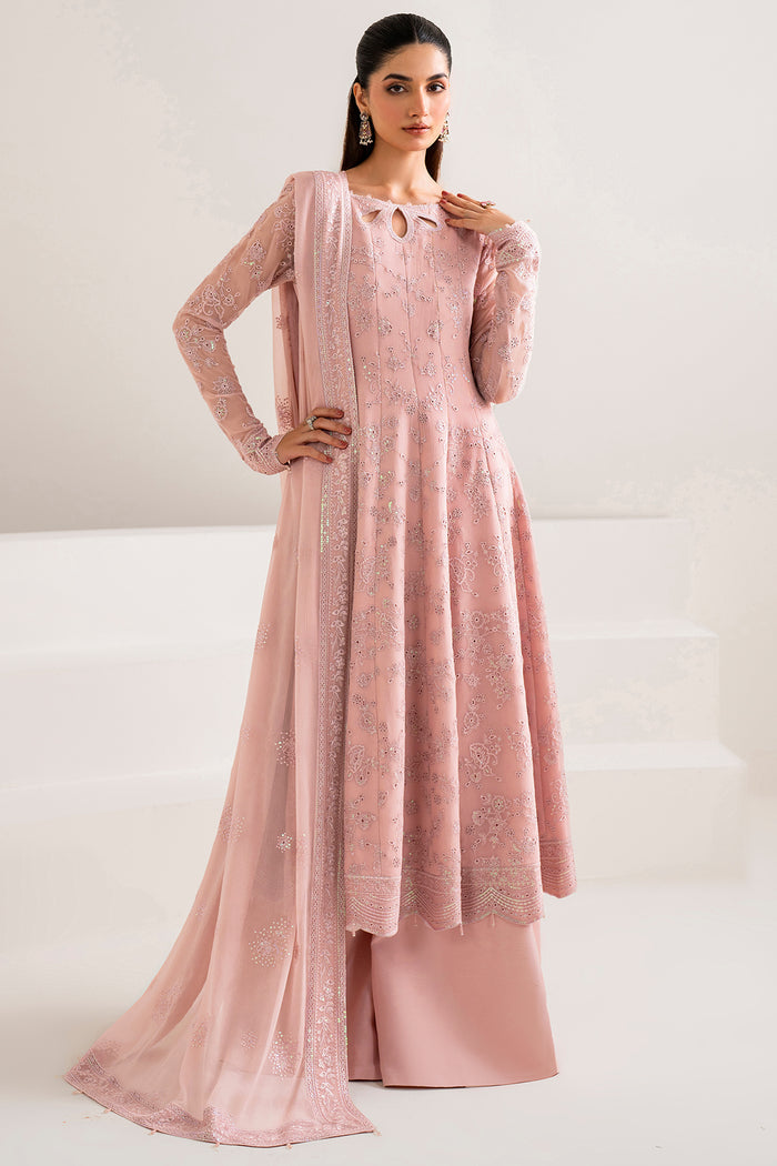 Farasha Luxury Formal Embroidered Chiffon Unstitched 3Pc Suit - Jewel
