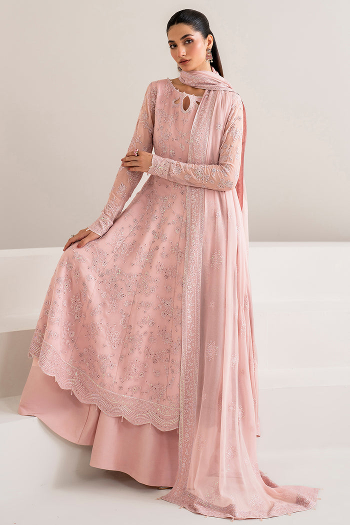 Farasha Luxury Formal Embroidered Chiffon Unstitched 3Pc Suit - Jewel