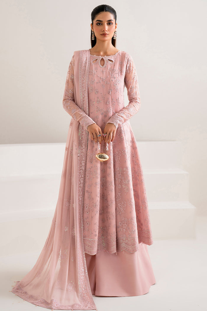 Farasha Luxury Formal Embroidered Chiffon Unstitched 3Pc Suit - Jewel