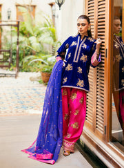 Zainab Chottani Embroidered Velvet Unstitched 3Pc Suit - Jia