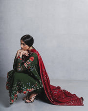 Jugnu Lahore Womenswear Embroidered Karandi Unstitched 3Pc Suit - JITA