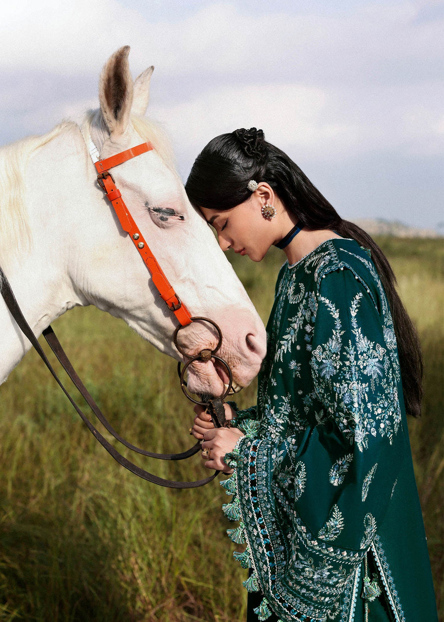 Hussain Rehar Embroidered Khaddar Unstitched 3Pc Suit - Johar