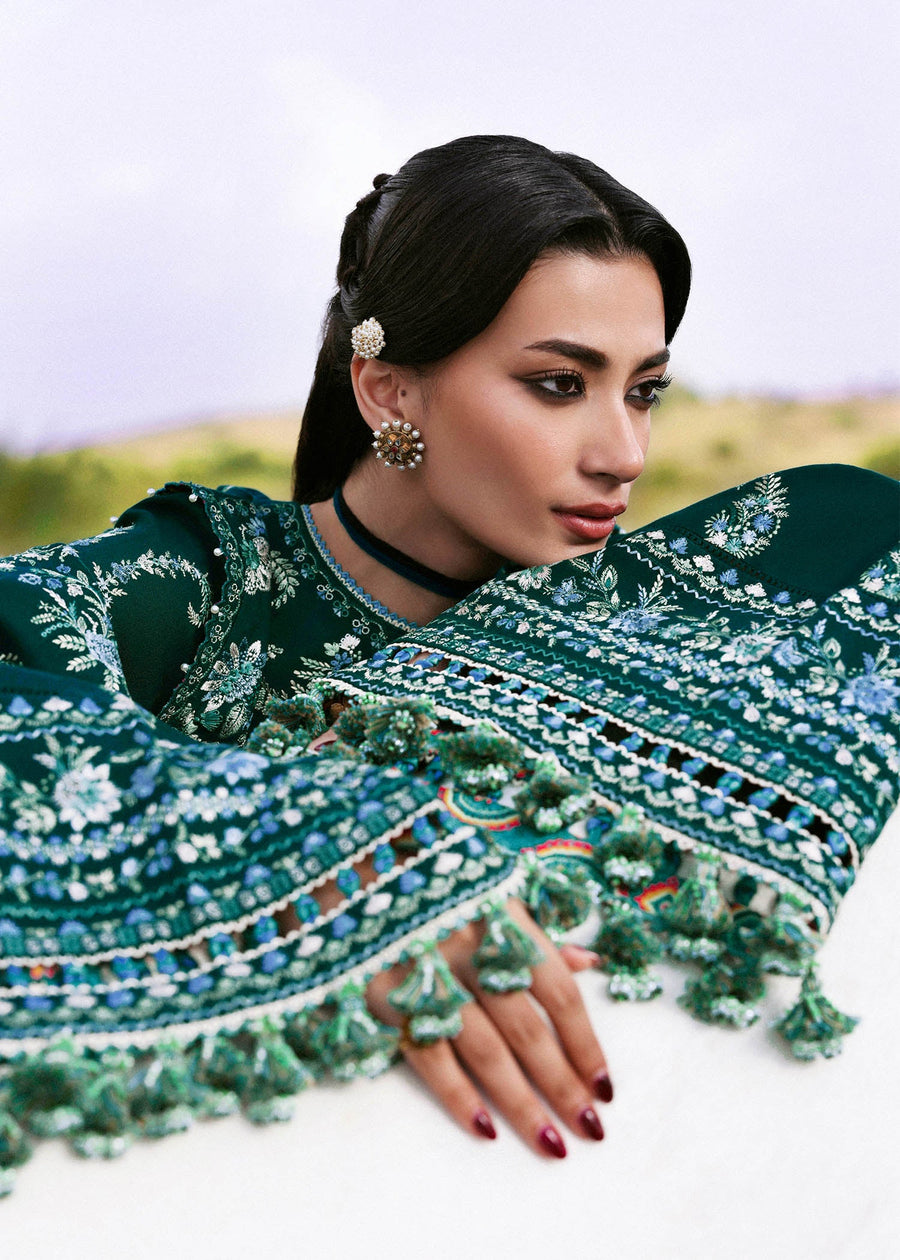 Hussain Rehar Embroidered Khaddar Unstitched 3Pc Suit - Johar