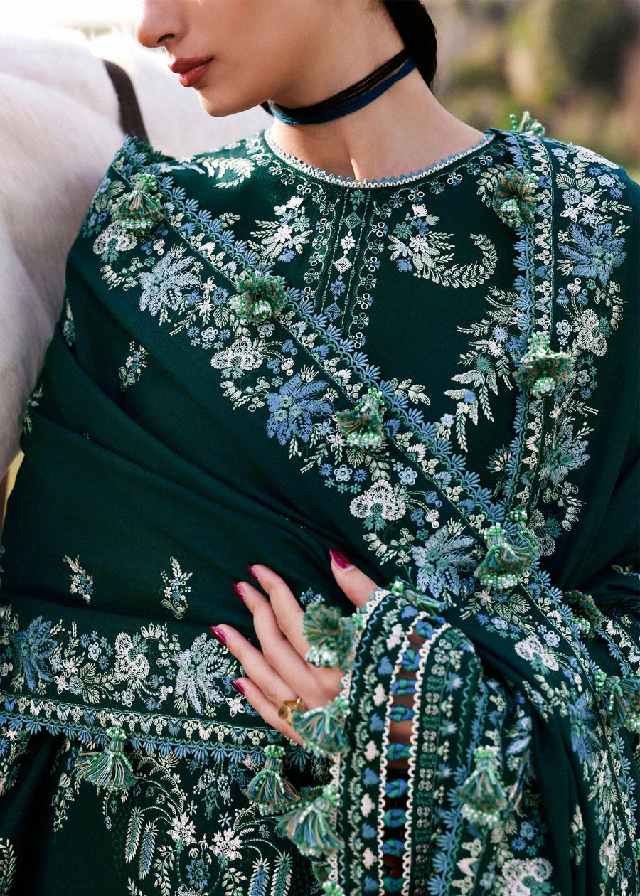Hussain Rehar Embroidered Khaddar Unstitched 3Pc Suit - Johar