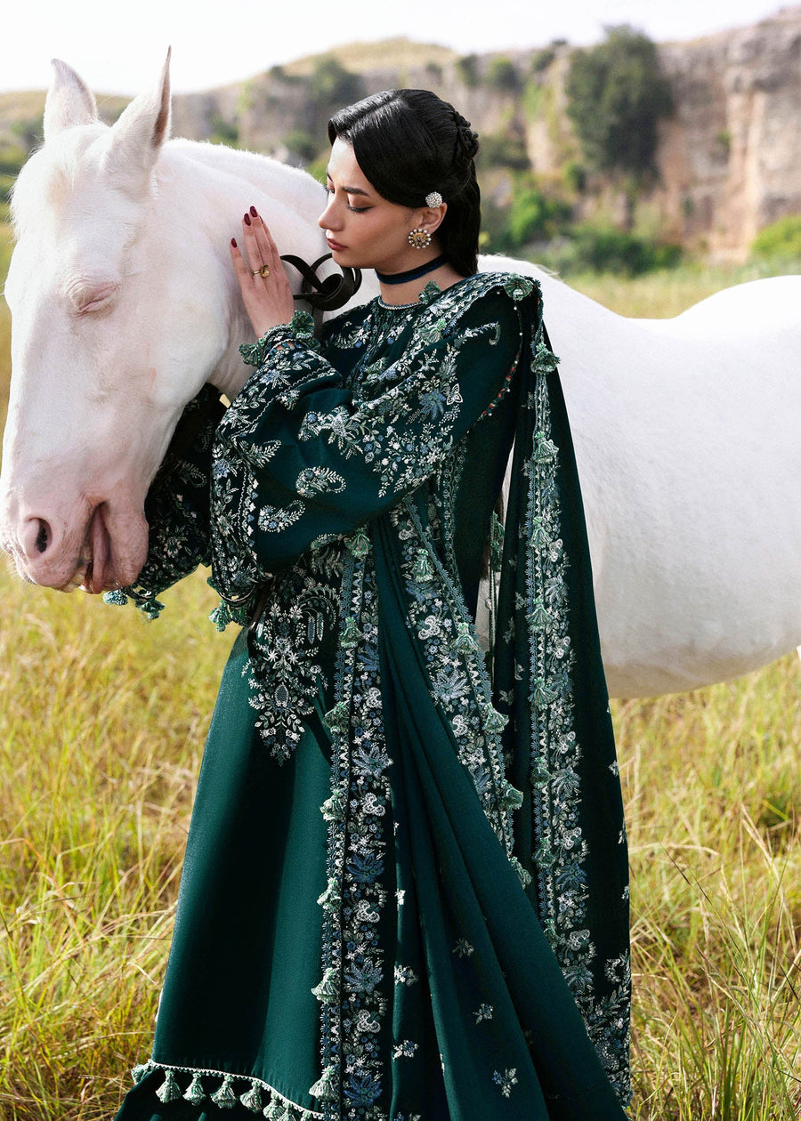 Hussain Rehar Embroidered Khaddar Unstitched 3Pc Suit - Johar