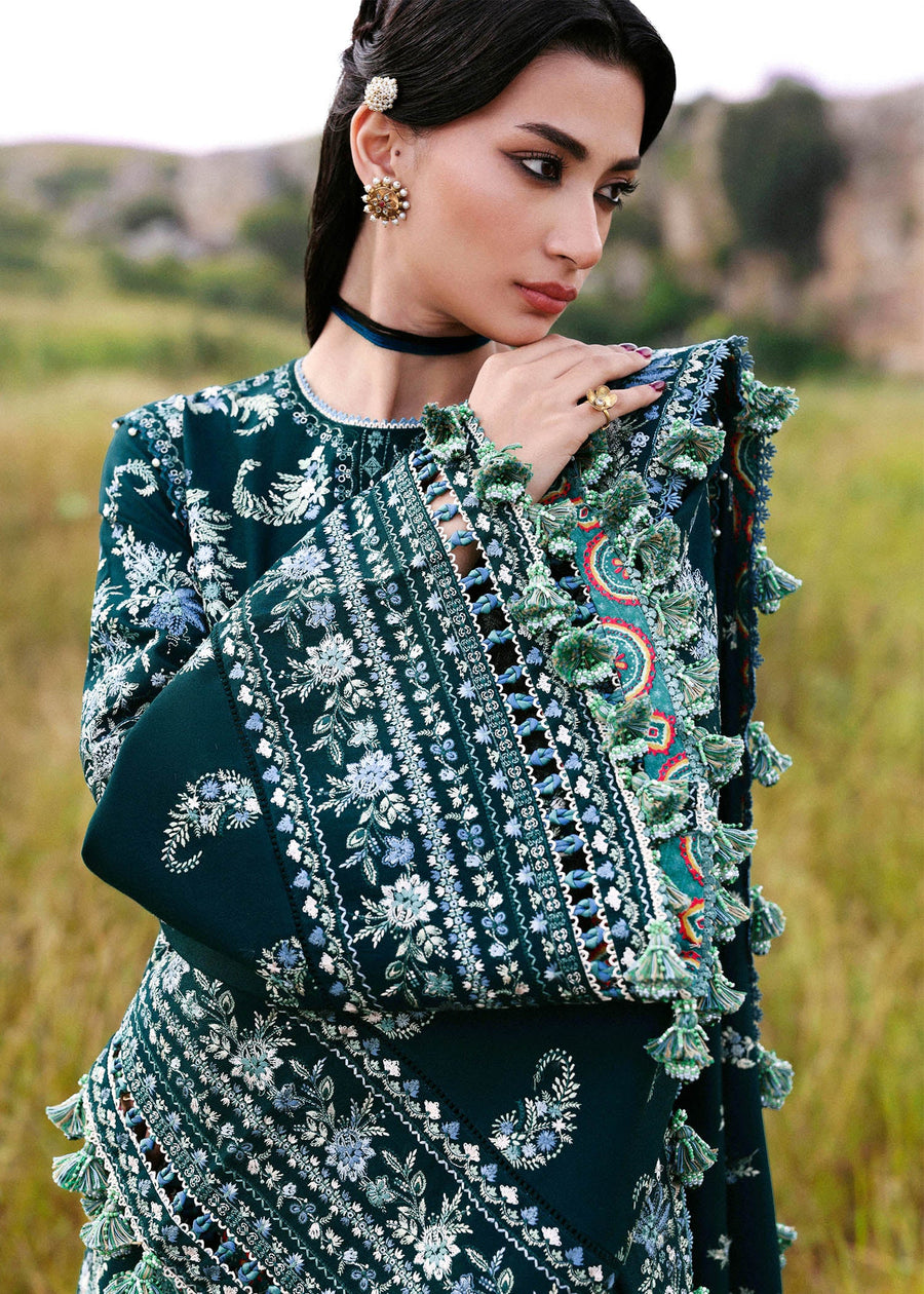 Hussain Rehar Embroidered Khaddar Unstitched 3Pc Suit - Johar