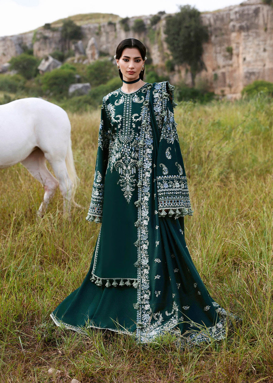 Hussain Rehar Embroidered Khaddar Unstitched 3Pc Suit - Johar