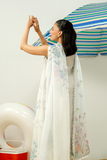 Zarposh Sundaze Embroidered Luxury Lawn Unstitched 3Pc Suit - JUNIA