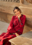 Crimson Aaleen Embroidered Karandi Unstitched 3Pc Suit - Jurao ka Kaam