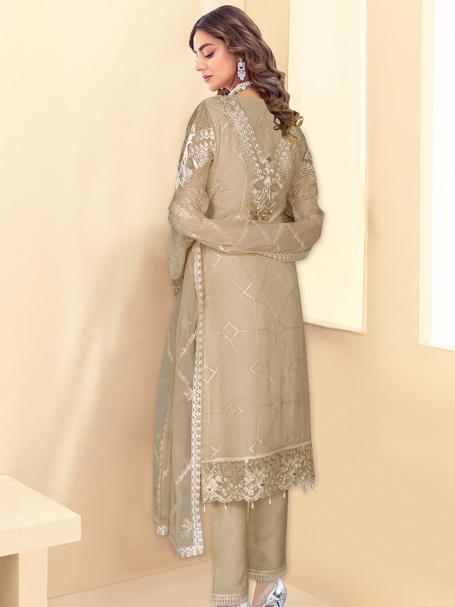 Kashish by Ramsha Embroidered Chiffon Unstitched 3Pc Suit K-101