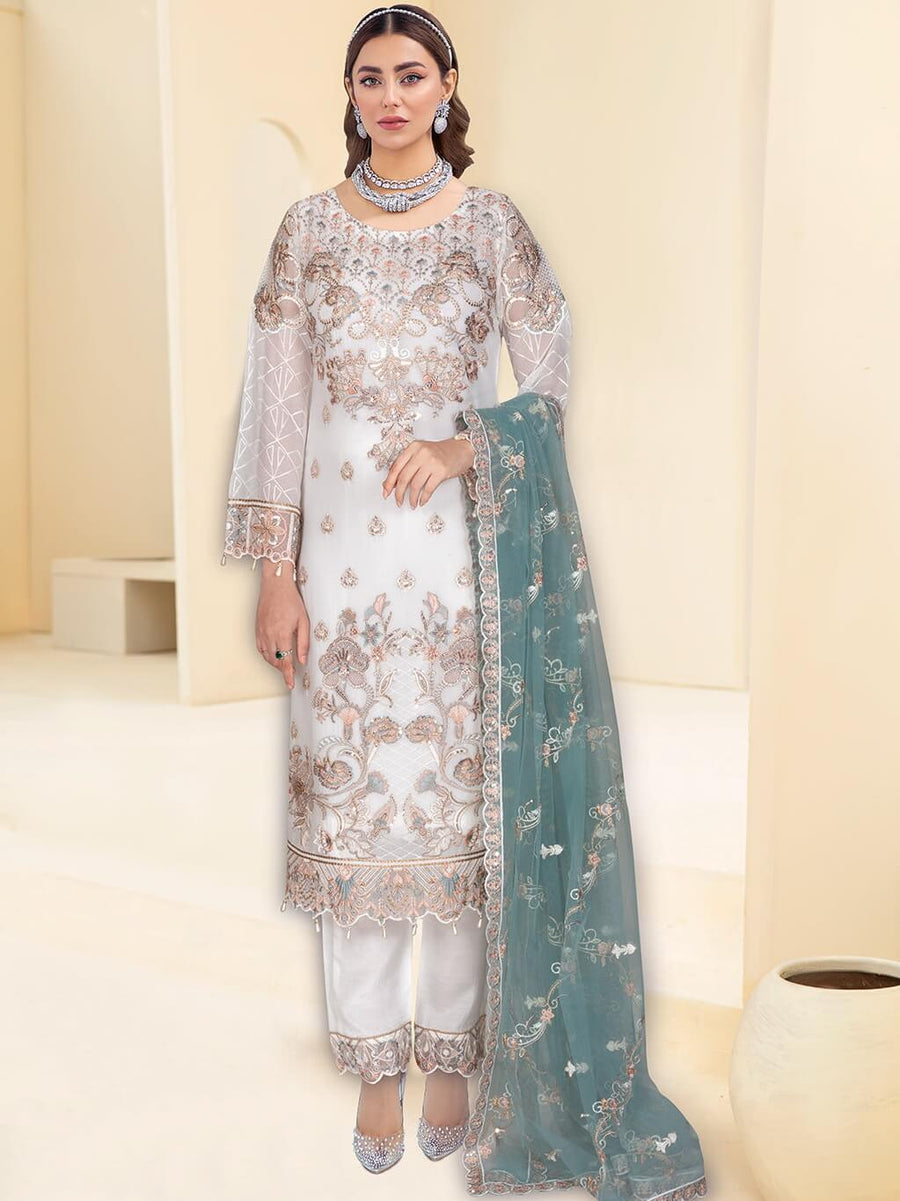 Kashish by Ramsha Embroidered Chiffon Unstitched 3Pc Suit K-105