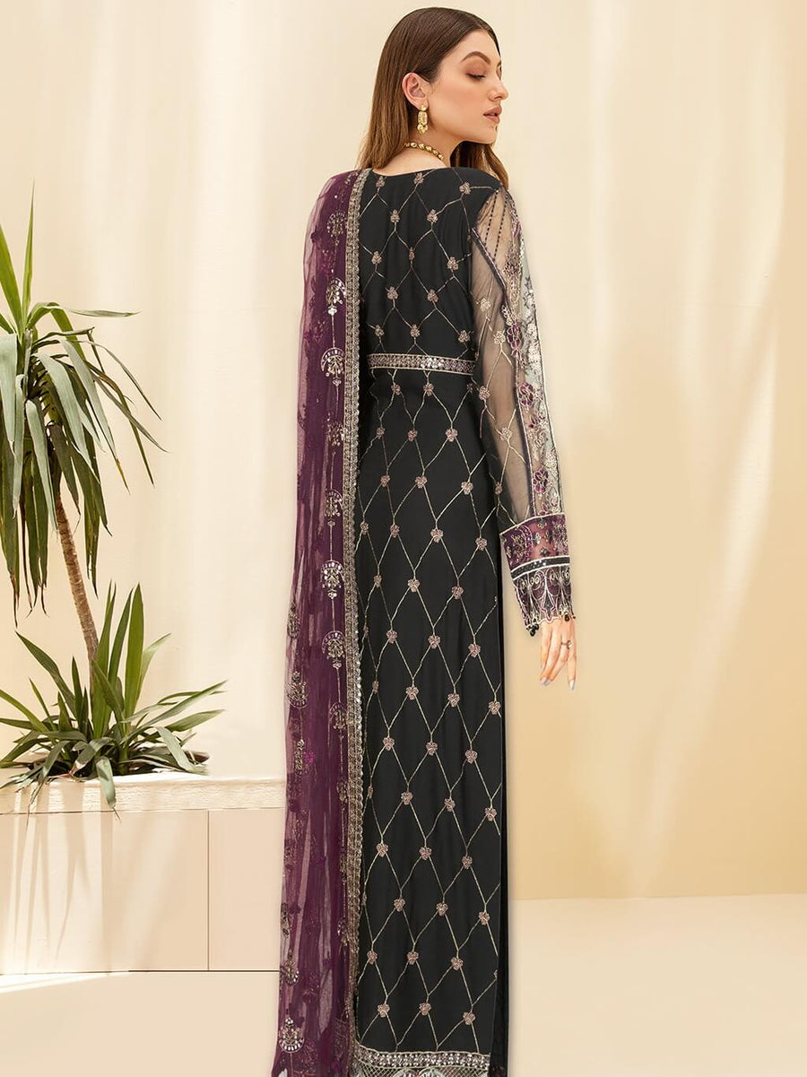Kashish by Ramsha Embroidered Chiffon Unstitched 3Pc Suit K-106