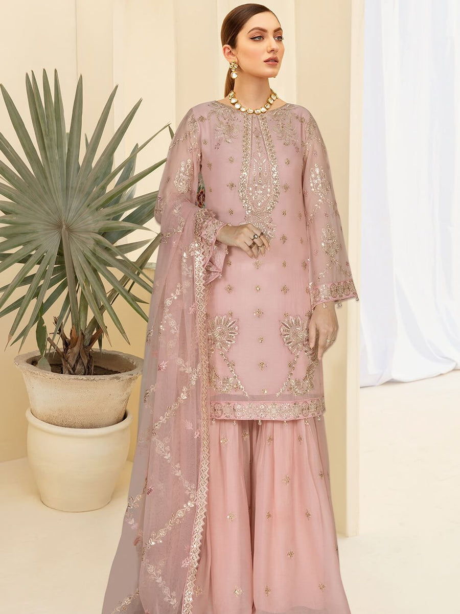 Kashish by Ramsha Embroidered Chiffon Unstitched 3Pc Suit K-107