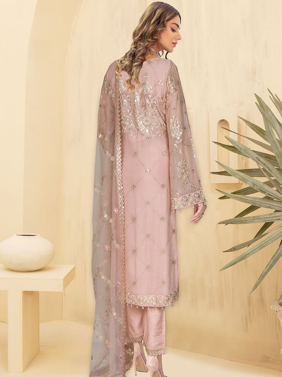 Kashish by Ramsha Embroidered Chiffon Unstitched 3Pc Suit K-107