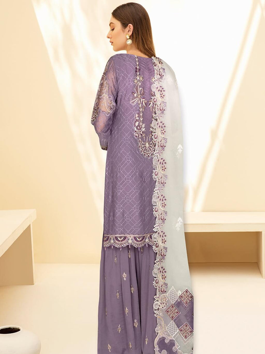 Kashish by Ramsha Embroidered Chiffon Unstitched 3Pc Suit K-109