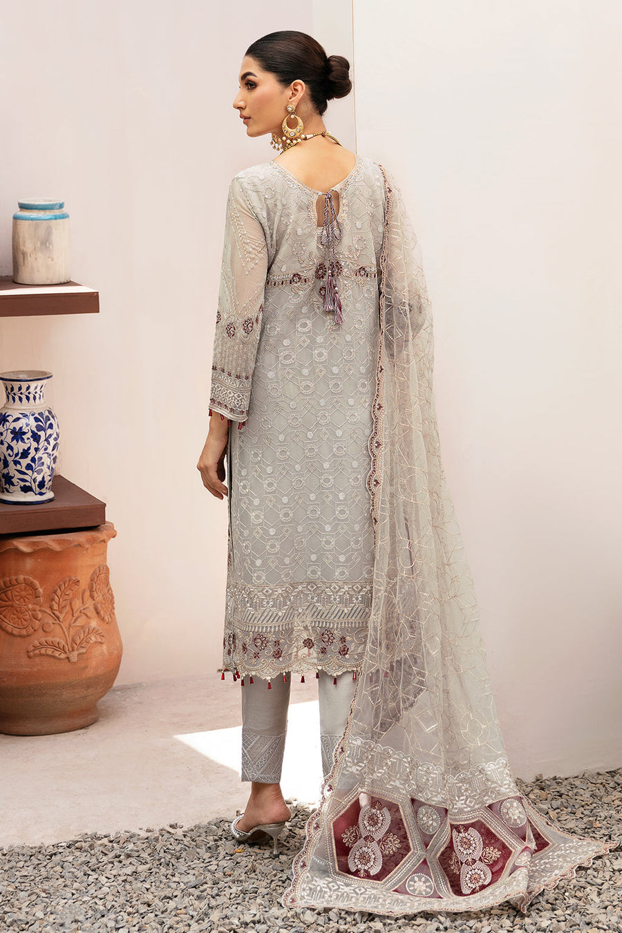 Kashish by Ramsha Embroidered Chiffon Unstitched 3Pc Suit K-208