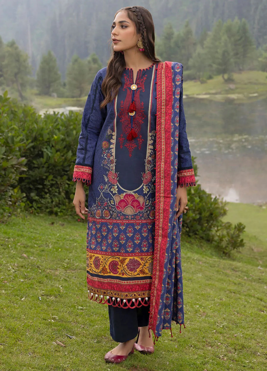 Gul Ahmed Embroidered Khaddar Unstitched 3Pc Suit K-42018