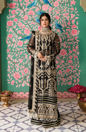 Zarin by Eleshia Unstitched Embroidered Organza 3Pc Suit - KABEERA