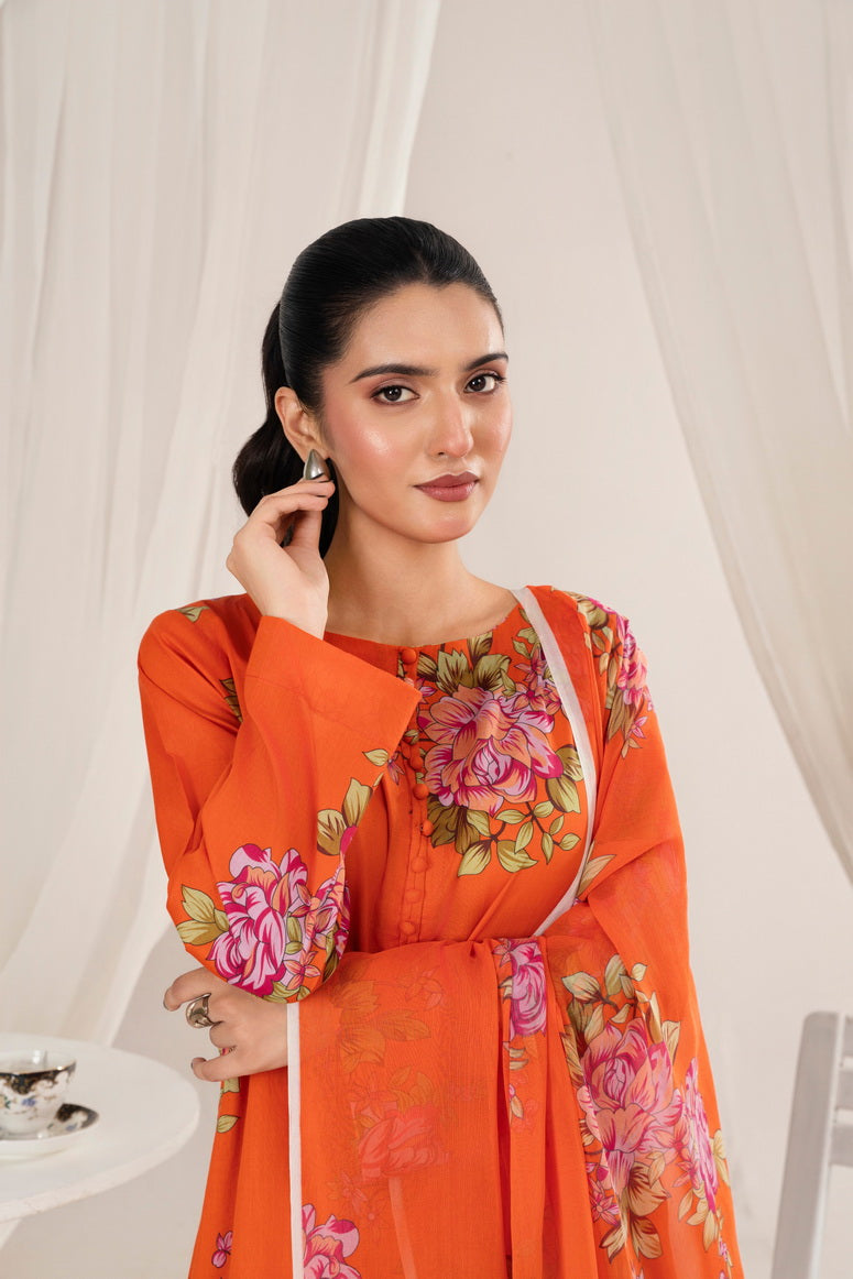 Feathers Premium Printed Lawn Unstitched 3Pc Suit KALORIX-FT707