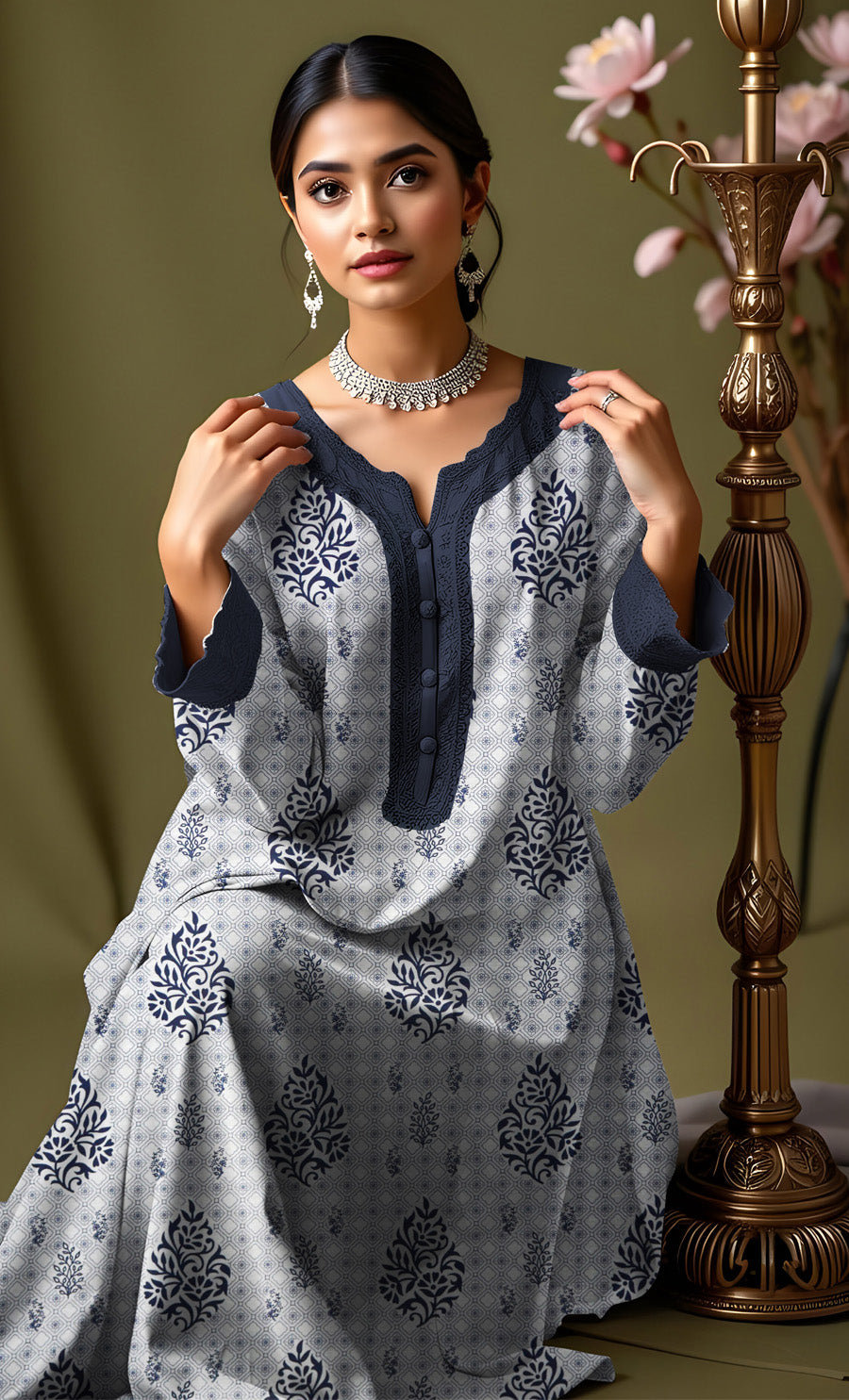 Khanabadosh Printed Winter Khaddar Unstitched 2Pc Suit KBWUS-0002