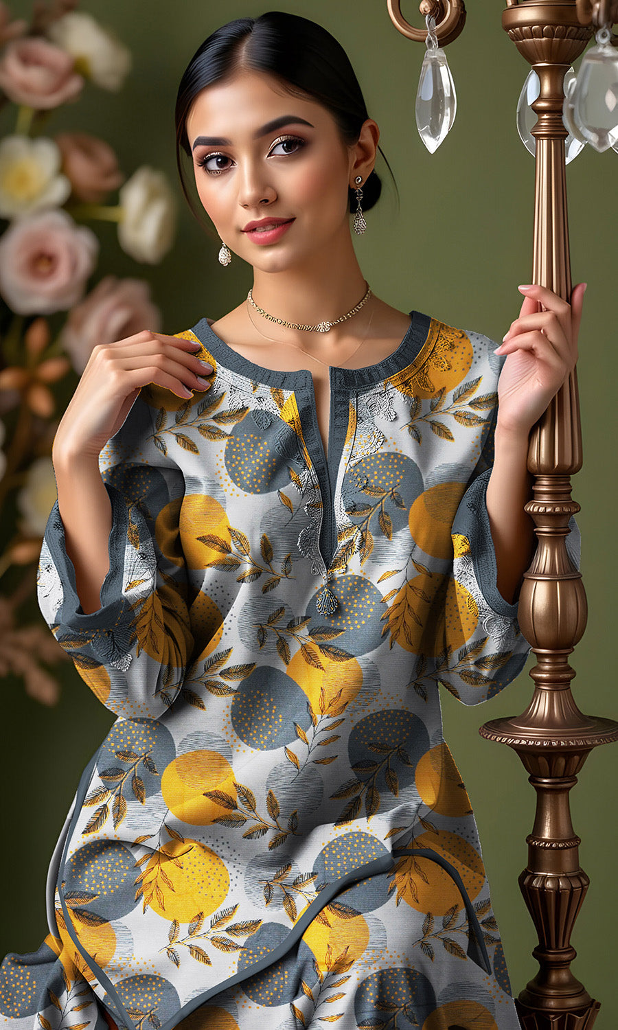 Khanabadosh Printed Winter Khaddar Unstitched 2Pc Suit KBWUS-0004
