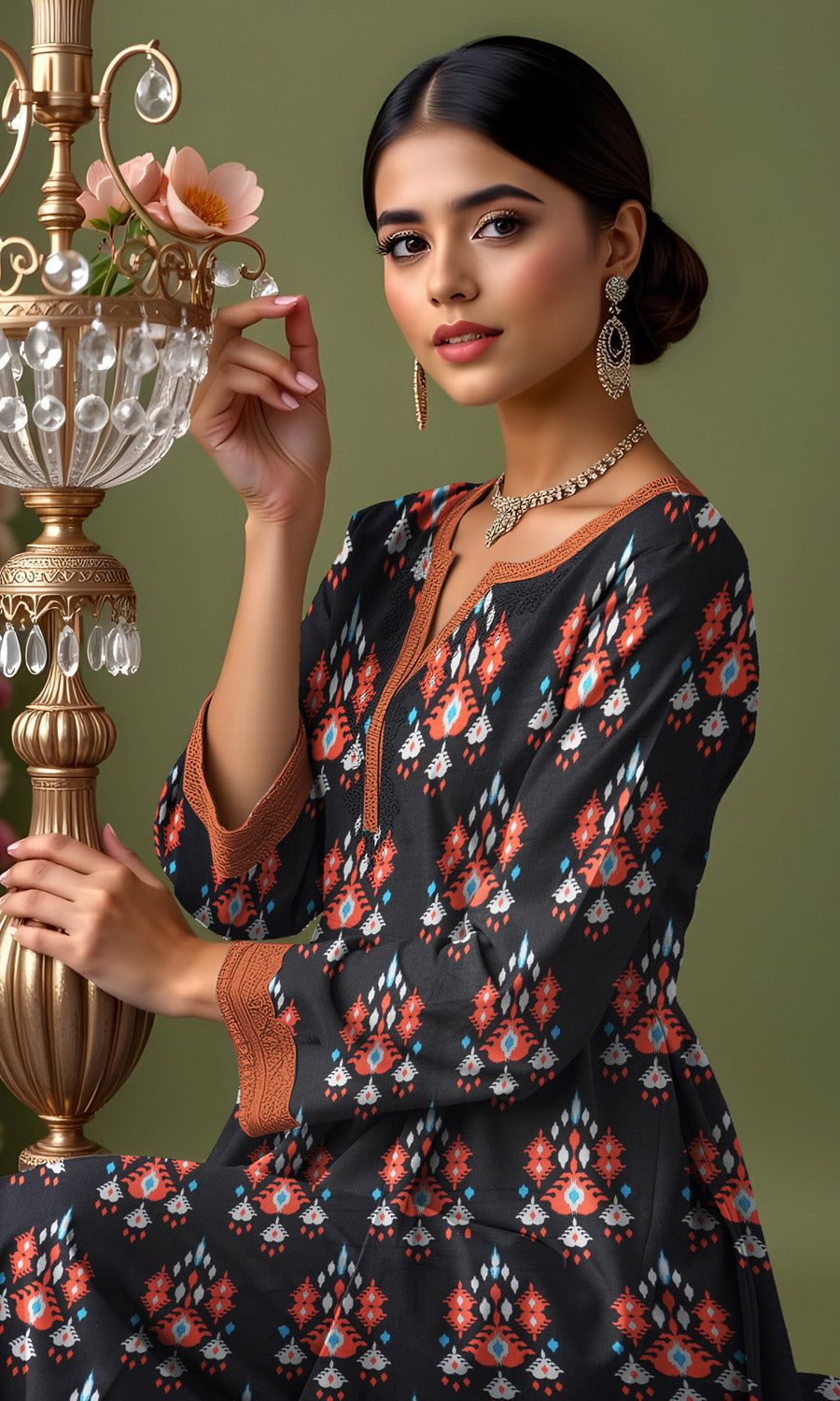 Khanabadosh Printed Winter Khaddar Unstitched 2Pc Suit KBWUS-0006