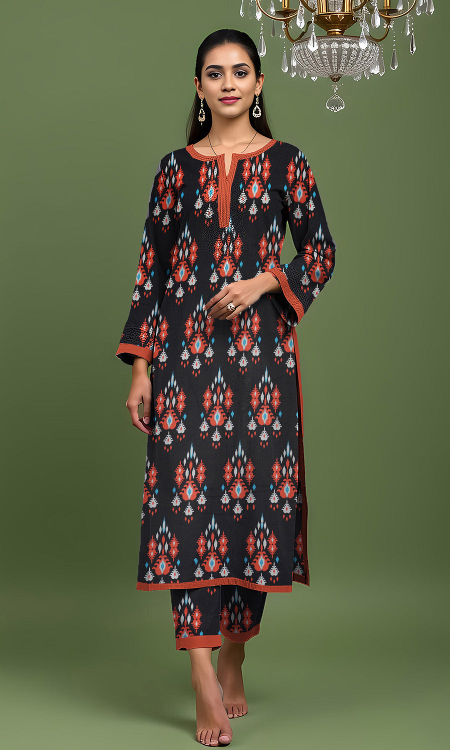 Khanabadosh Printed Winter Khaddar Unstitched 2Pc Suit KBWUS-0006