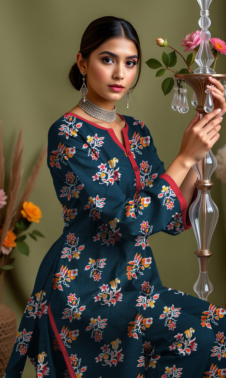 Khanabadosh Printed Winter Khaddar Unstitched 2Pc Suit KBWUS-0008