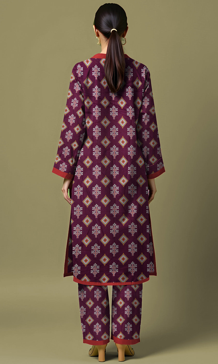 Khanabadosh Printed Winter Khaddar Unstitched 2Pc Suit KBWUS-0012