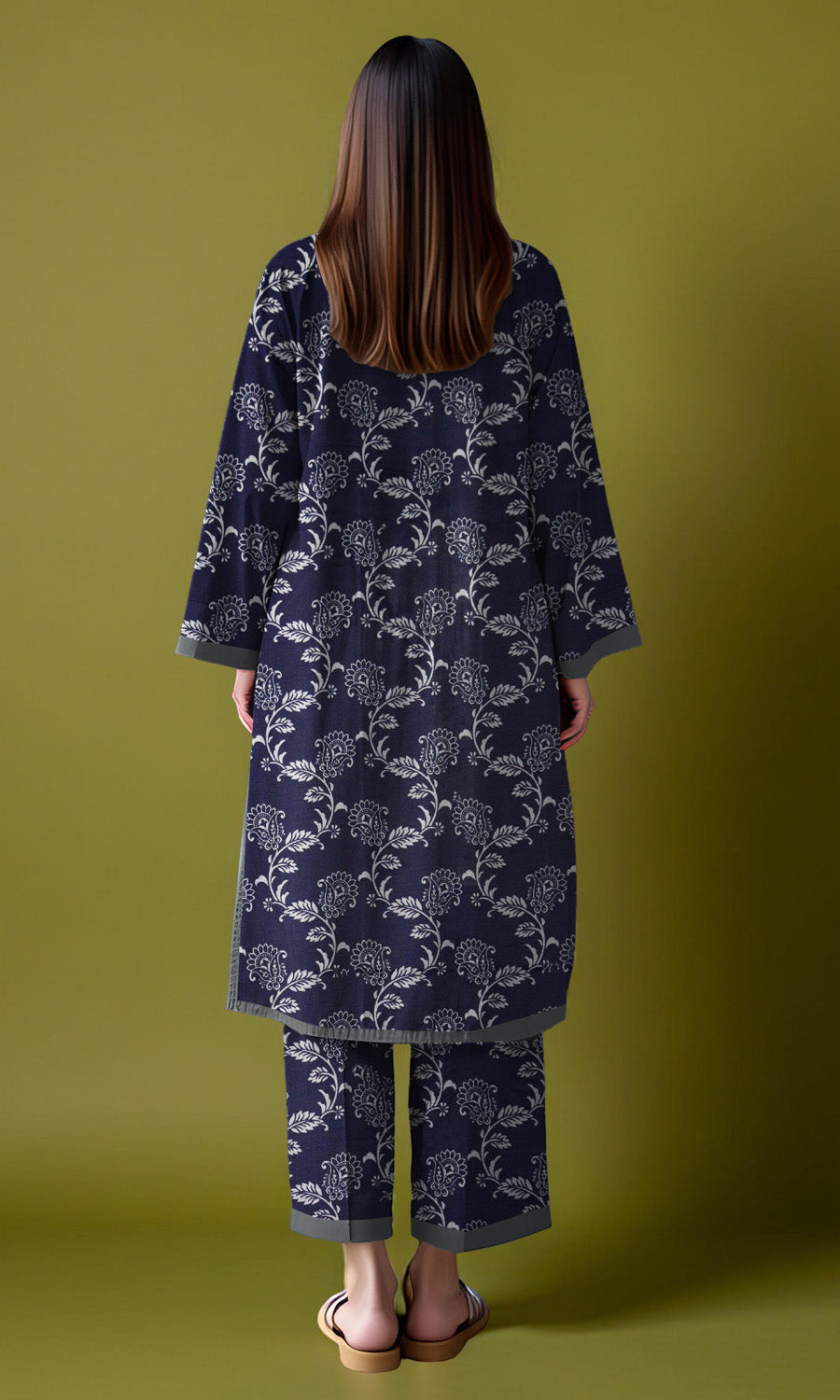 Khanabadosh Printed Winter Khaddar Unstitched 2Pc Suit KBWUS-0019