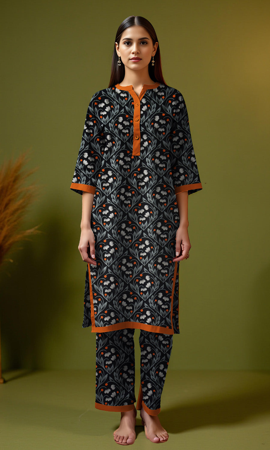 Khanabadosh Printed Winter Khaddar Unstitched 2Pc Suit KBWUS-0020