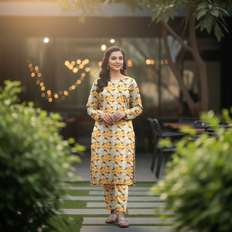 Khanabadosh Printed Winter Linen Unstitched 2Pc Suit KBWUS-0030