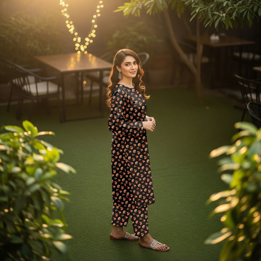 Khanabadosh Printed Winter Linen Unstitched 2Pc Suit KBWUS-0036
