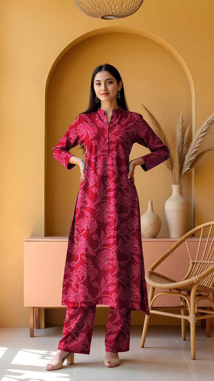 Khanabadosh Printed Winter Khaddar Unstitched 2Pc Suit KBWUS-0048