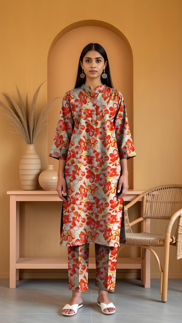 Khanabadosh Printed Winter Khaddar Unstitched 2Pc Suit KBWUS-0049