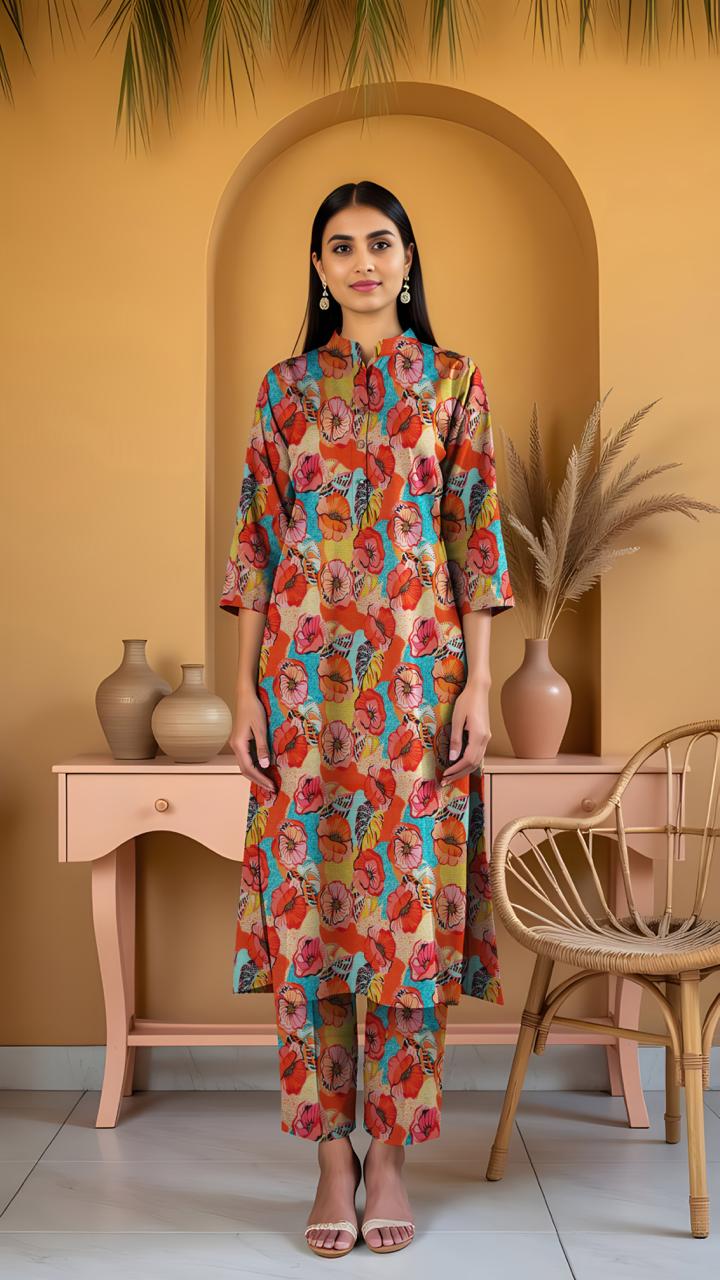 Khanabadosh Printed Winter Khaddar Unstitched 2Pc Suit KBWUS-0051