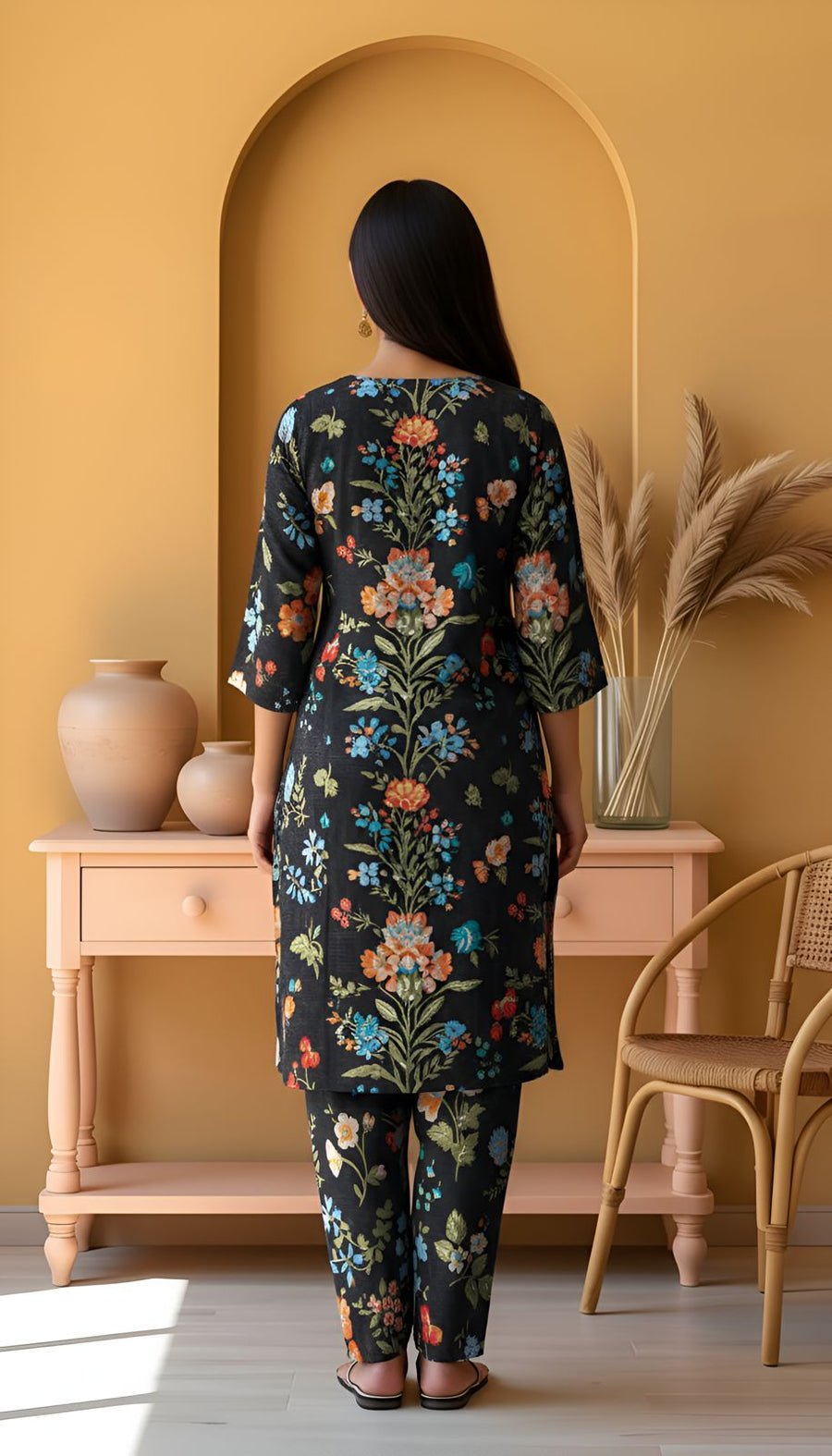 Khanabadosh Printed Winter Khaddar Unstitched 2Pc Suit KBWUS-0053