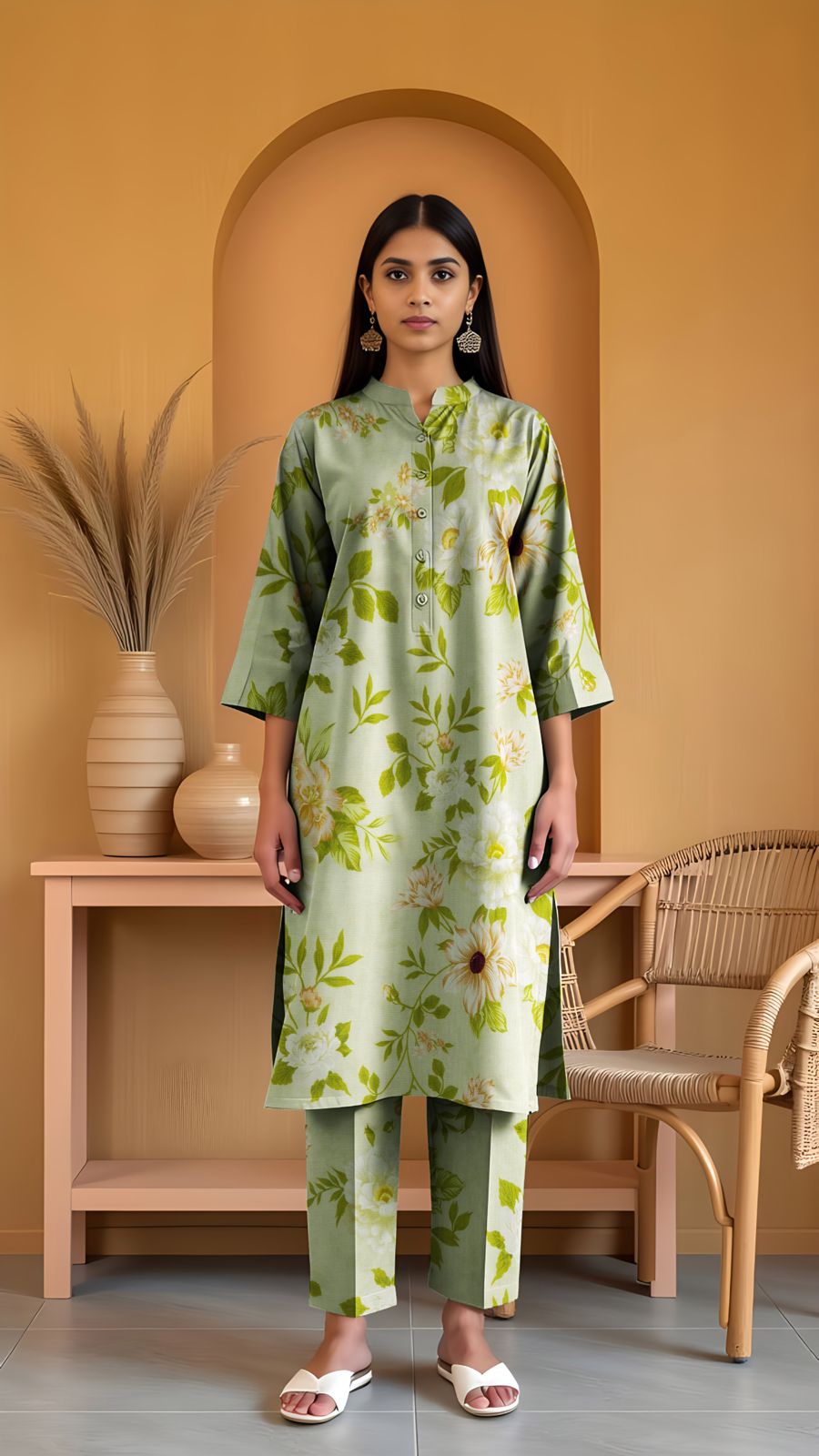 Khanabadosh Printed Winter Khaddar Unstitched 2Pc Suit KBWUS-0054