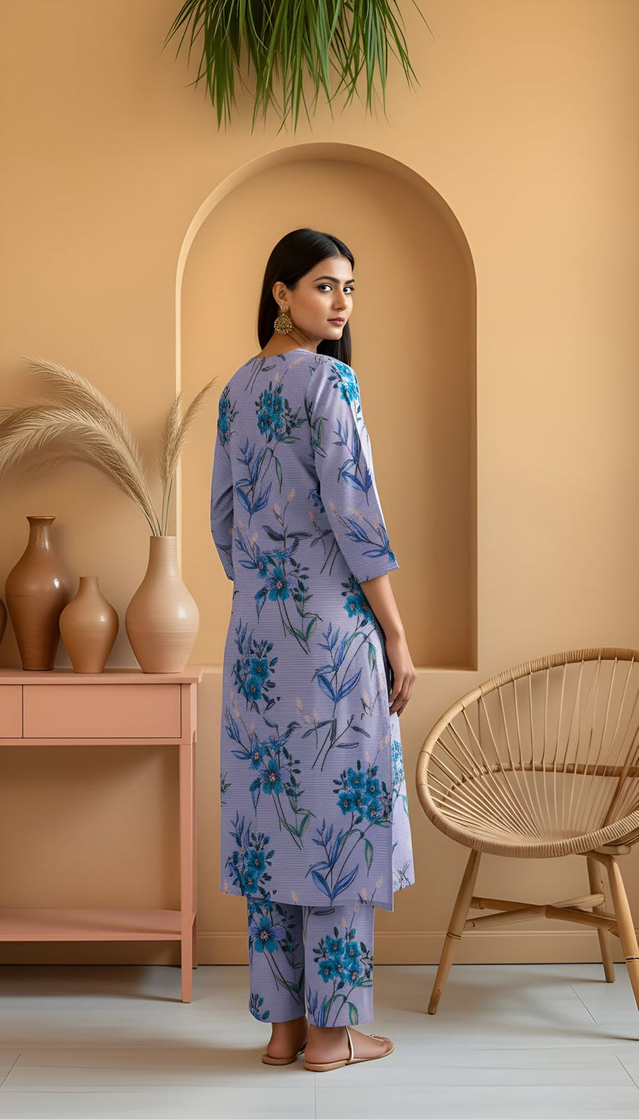 Khanabadosh Printed Winter Khaddar Unstitched 2Pc Suit KBWUS-0057