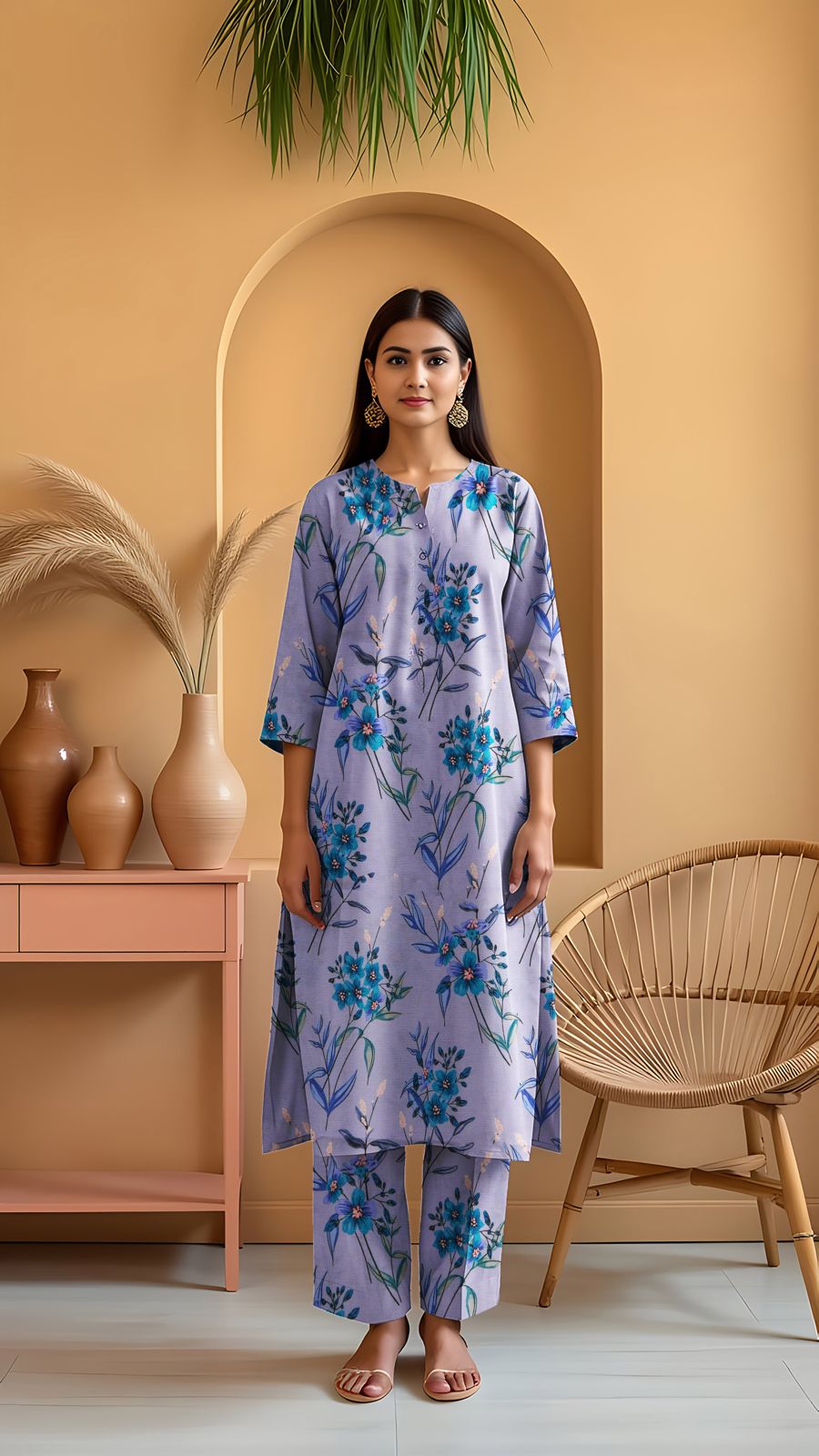 Khanabadosh Printed Winter Khaddar Unstitched 2Pc Suit KBWUS-0057