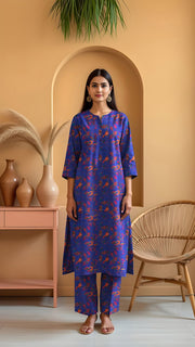 Khanabadosh Printed Winter Khaddar Unstitched 2Pc Suit KBWUS-0058