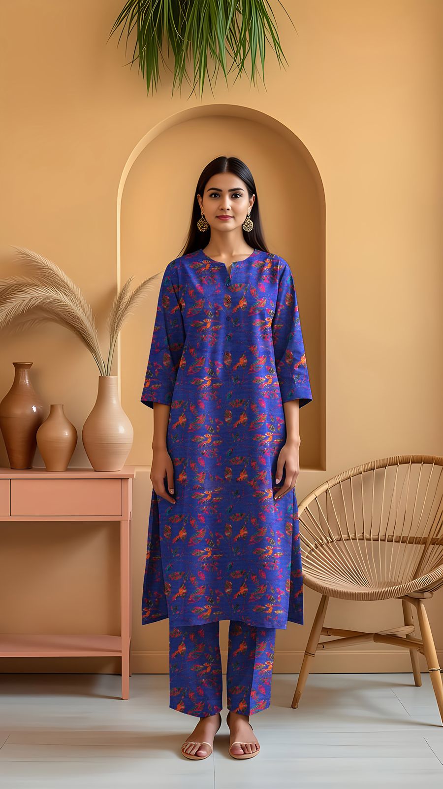 Khanabadosh Printed Winter Khaddar Unstitched 2Pc Suit KBWUS-0058