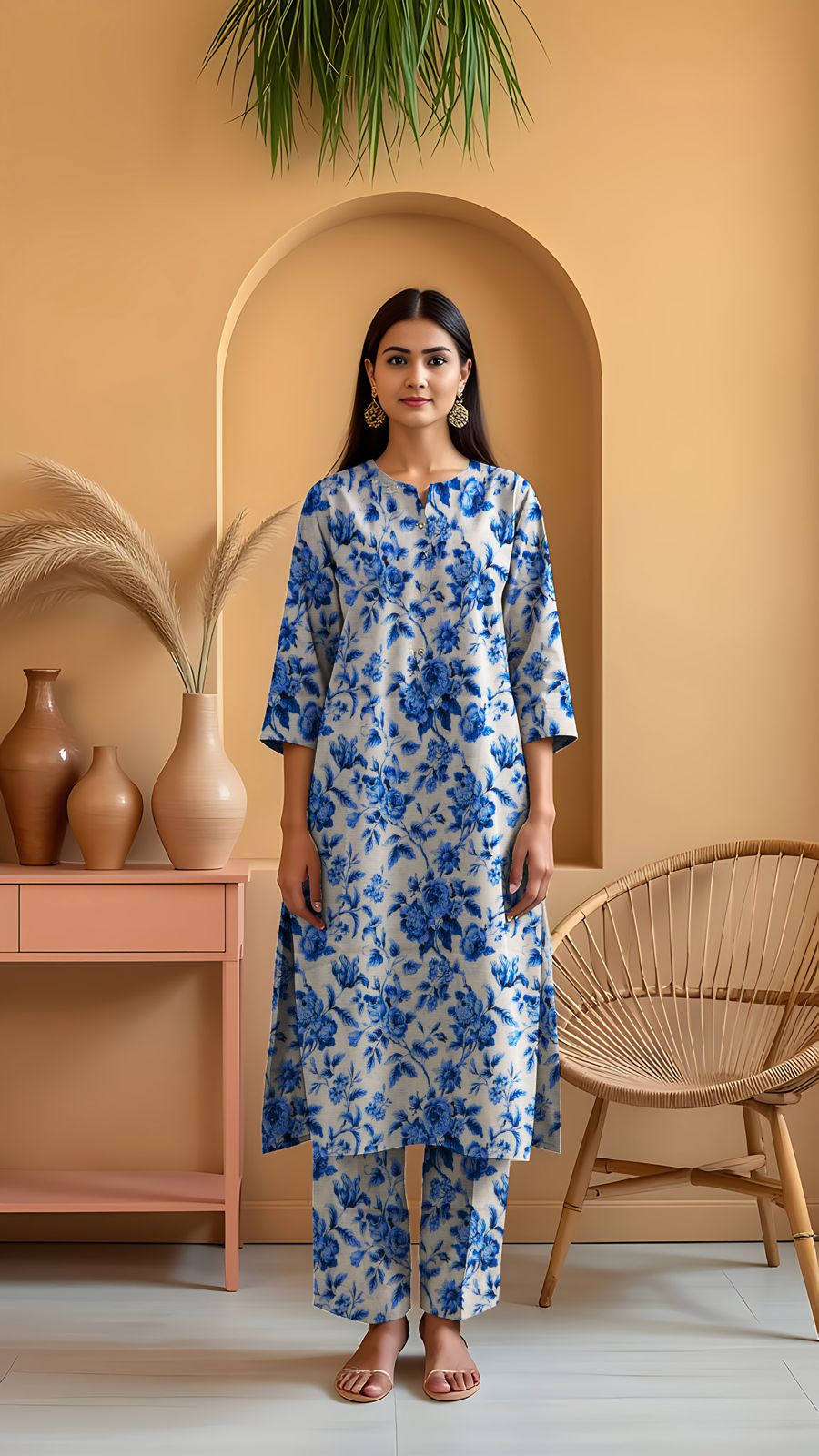 Khanabadosh Printed Winter Khaddar Unstitched 2Pc Suit KBWUS-0059