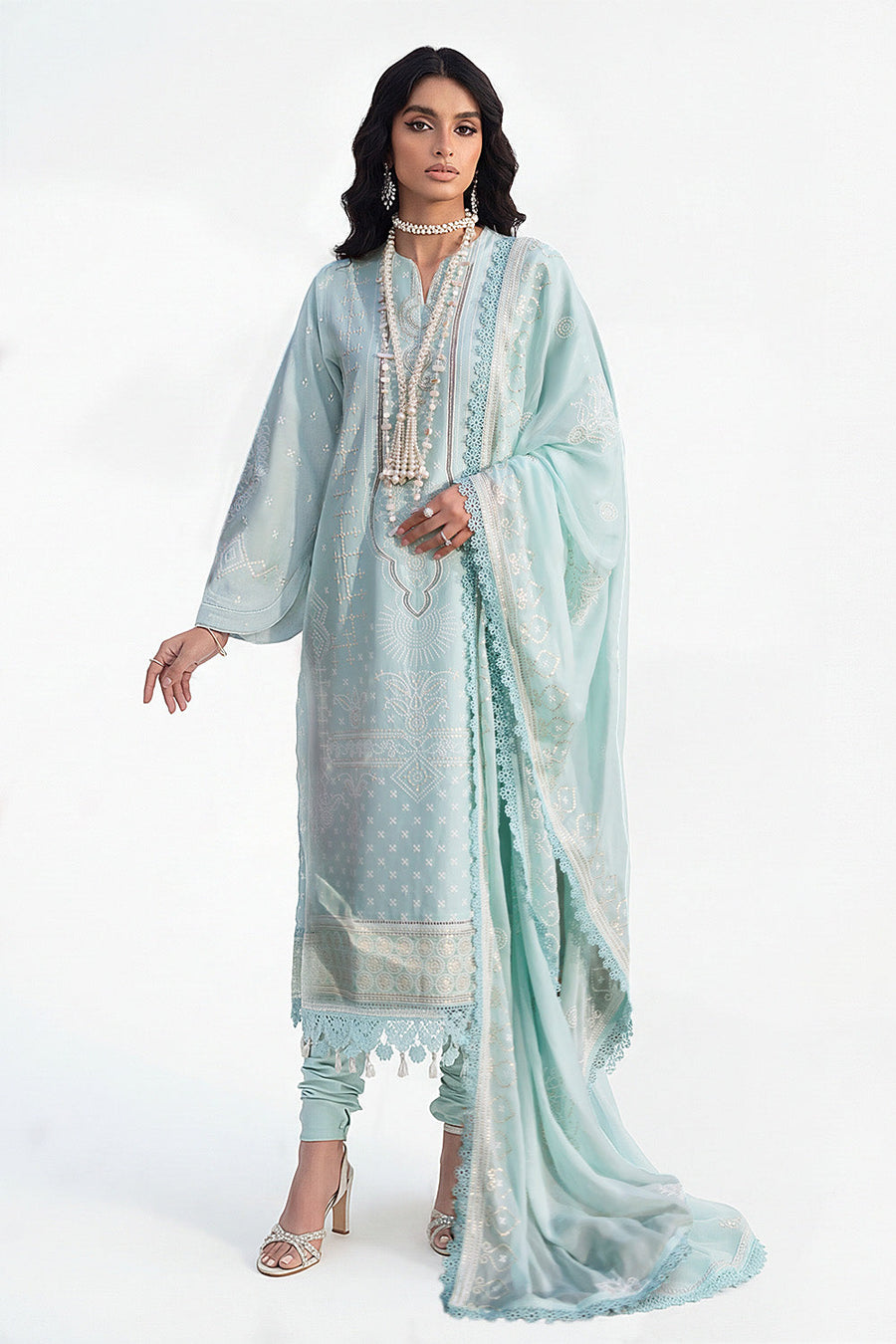 Gul Ahmed Luxury Lawn Unstitched Embroidered 3Pc Suit KD-62001