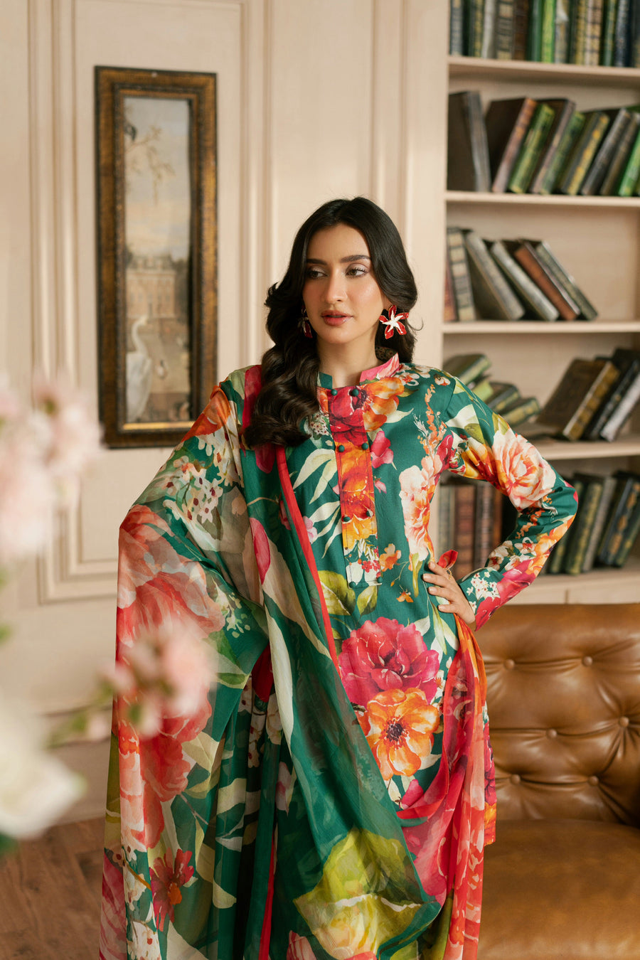 Feathers Dewdrop Unstitched Digital Printed Lawn 3Pc Suit KEZMIR-FT454
