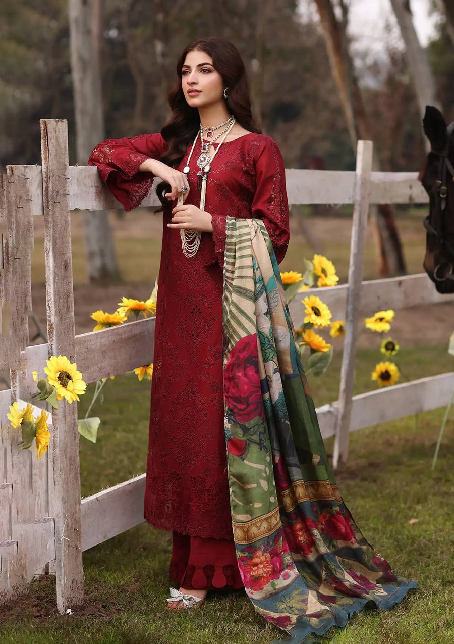 Kahf Festive Embroidered Luxury Lawn Unstitched 3Pc Suit KFL-02 ALORA