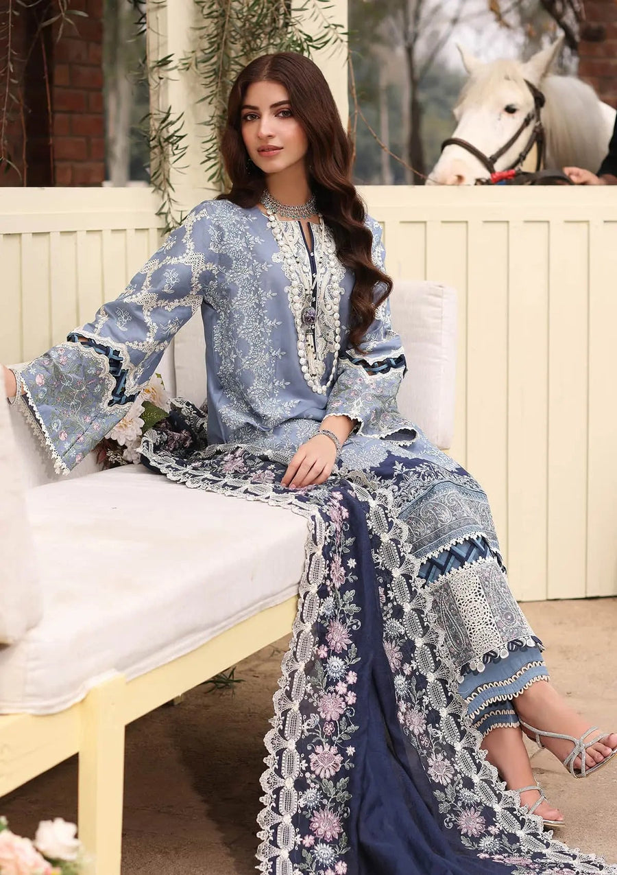 Kahf Festive Embroidered Luxury Lawn Unstitched 3Pc Suit KFL-04 KINZA